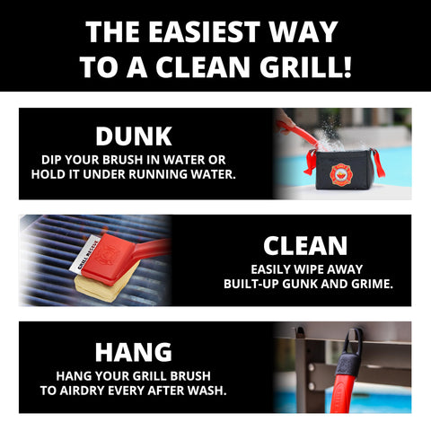 Grill Rescue built-in hanging hook for easy storage on grill.