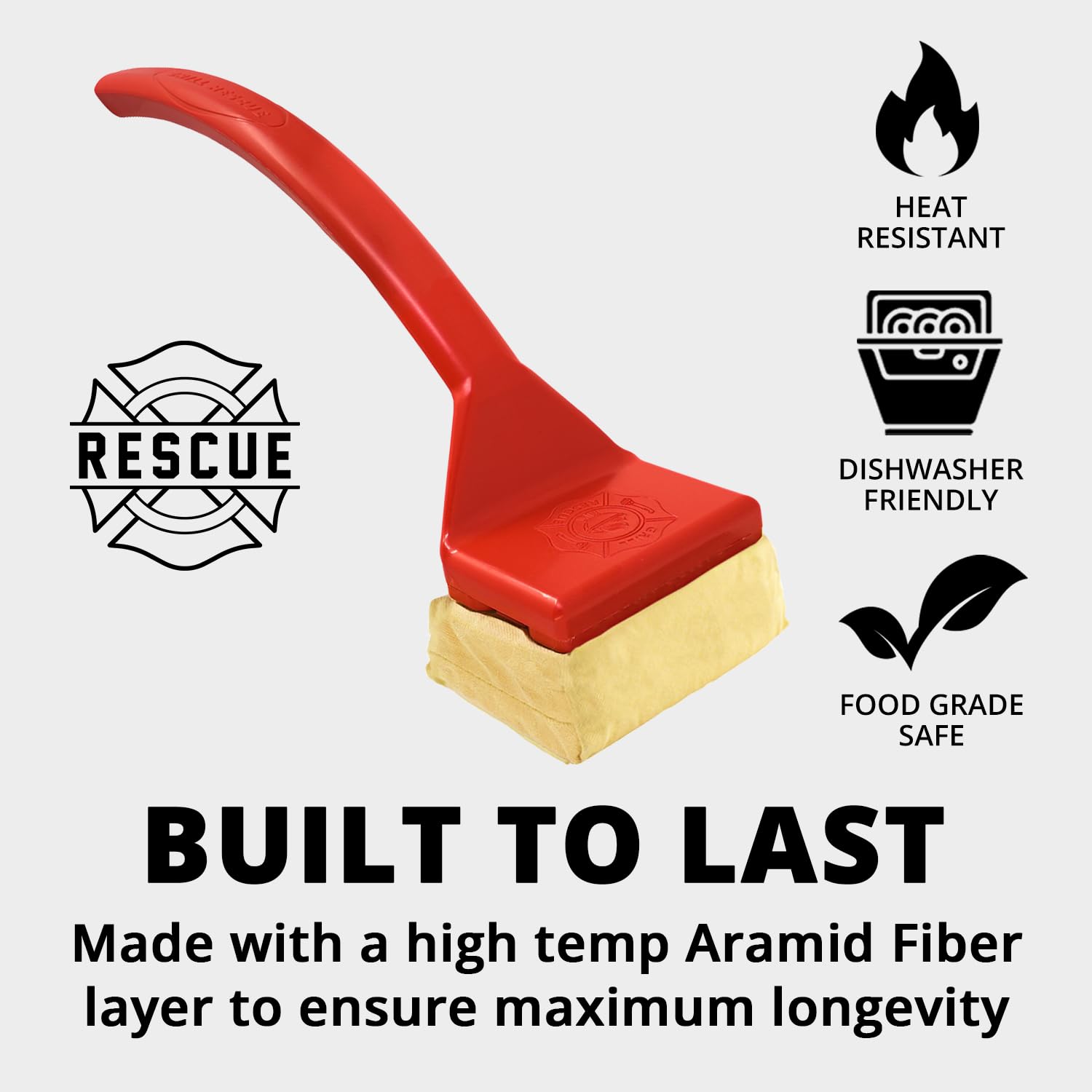 Grill Rescue heat-resistant head up to 600°F for tough residue.