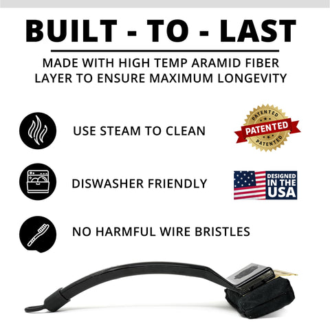 Grill Rescue heat-resistant handle supports comfortable, durable cleaning sessions.