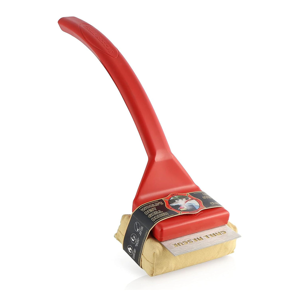 Grill Rescue replaceable cleaning head demonstrates durable, long-term grill maintenance.