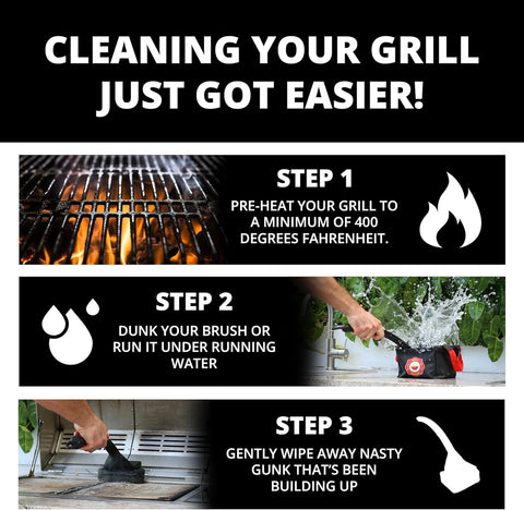 Grill Rescue replaceable cleaning head extends tool life and reduces waste.