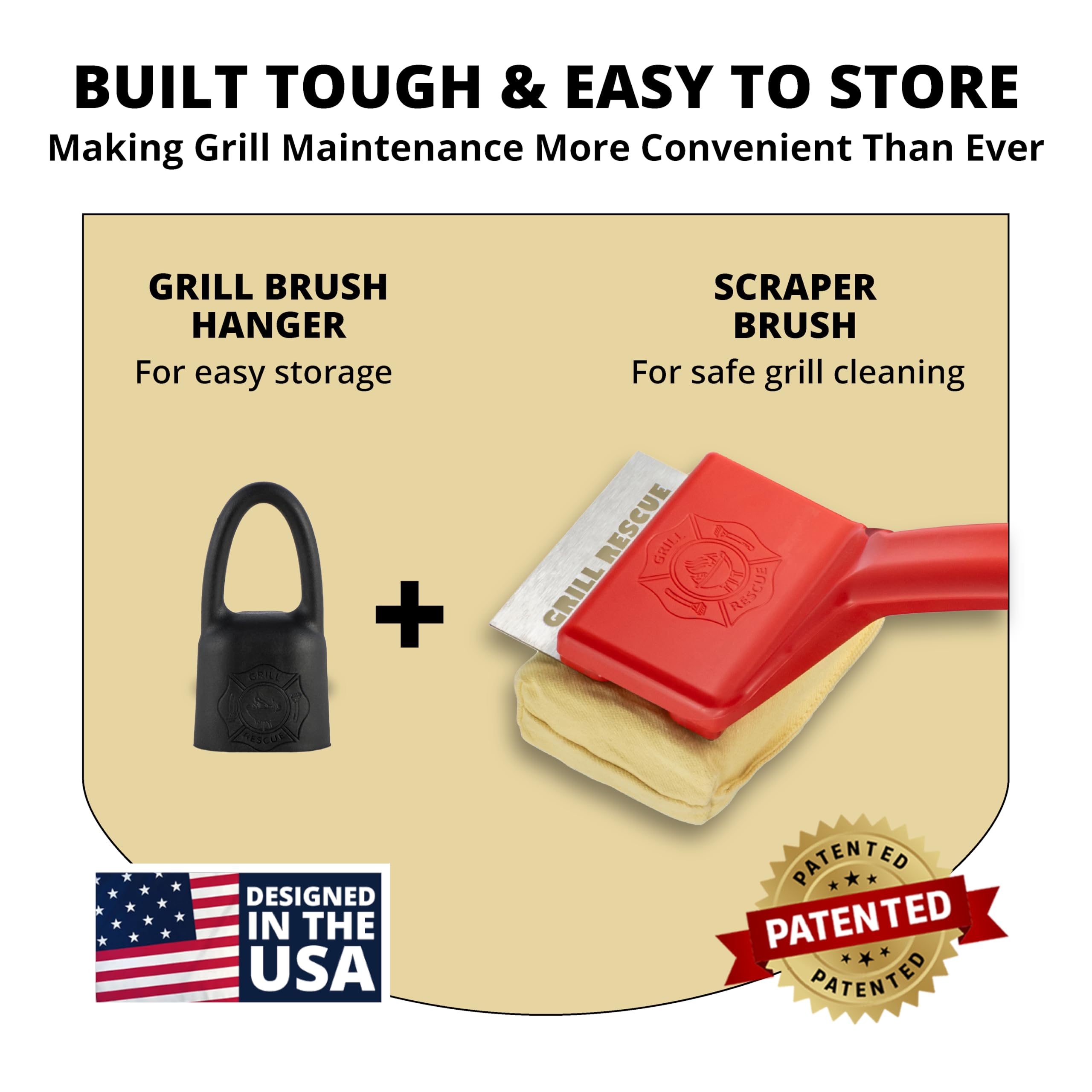 Grill Rescue replaceable head extends use across seasons.