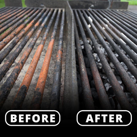 Grill Rescue safe-for-all-grill-types used on cast iron, ceramic, porcelain, and stainless