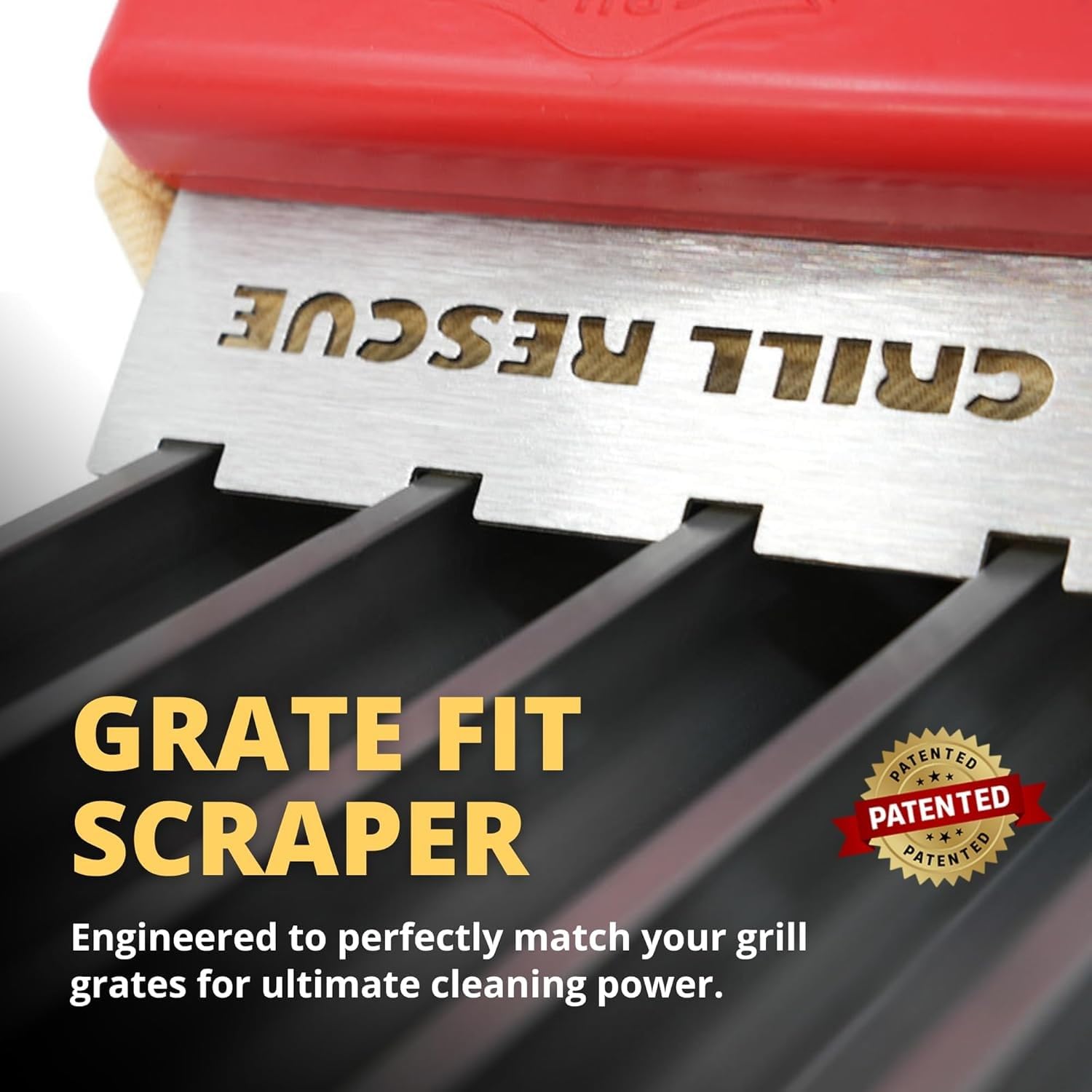 Grill Rescue steam cleaning in action melts grease on stainless steel grates.