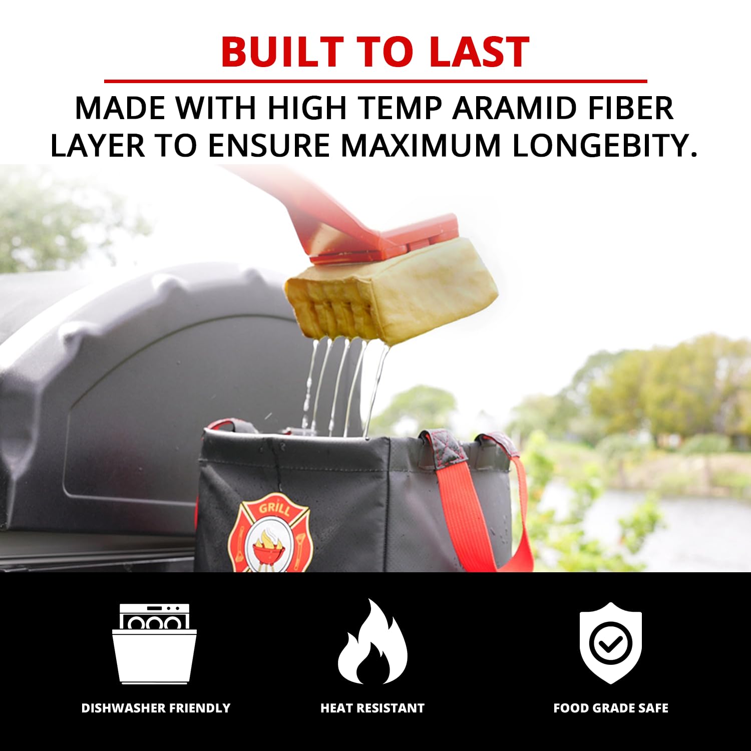 Grill Rescue wide head cleans large grill surfaces quickly
