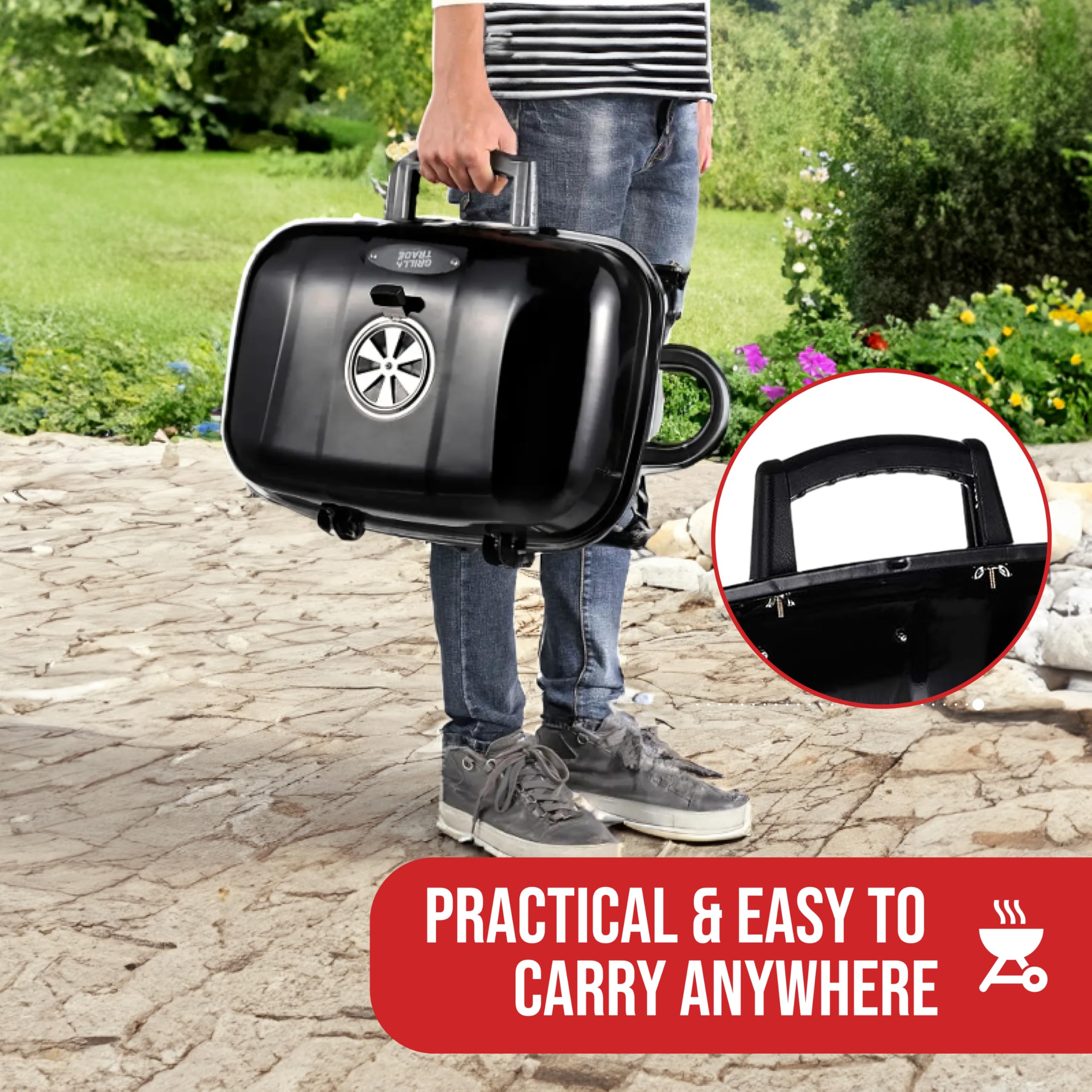 Grill Trade camping and tailgating companion for family meals on the go.