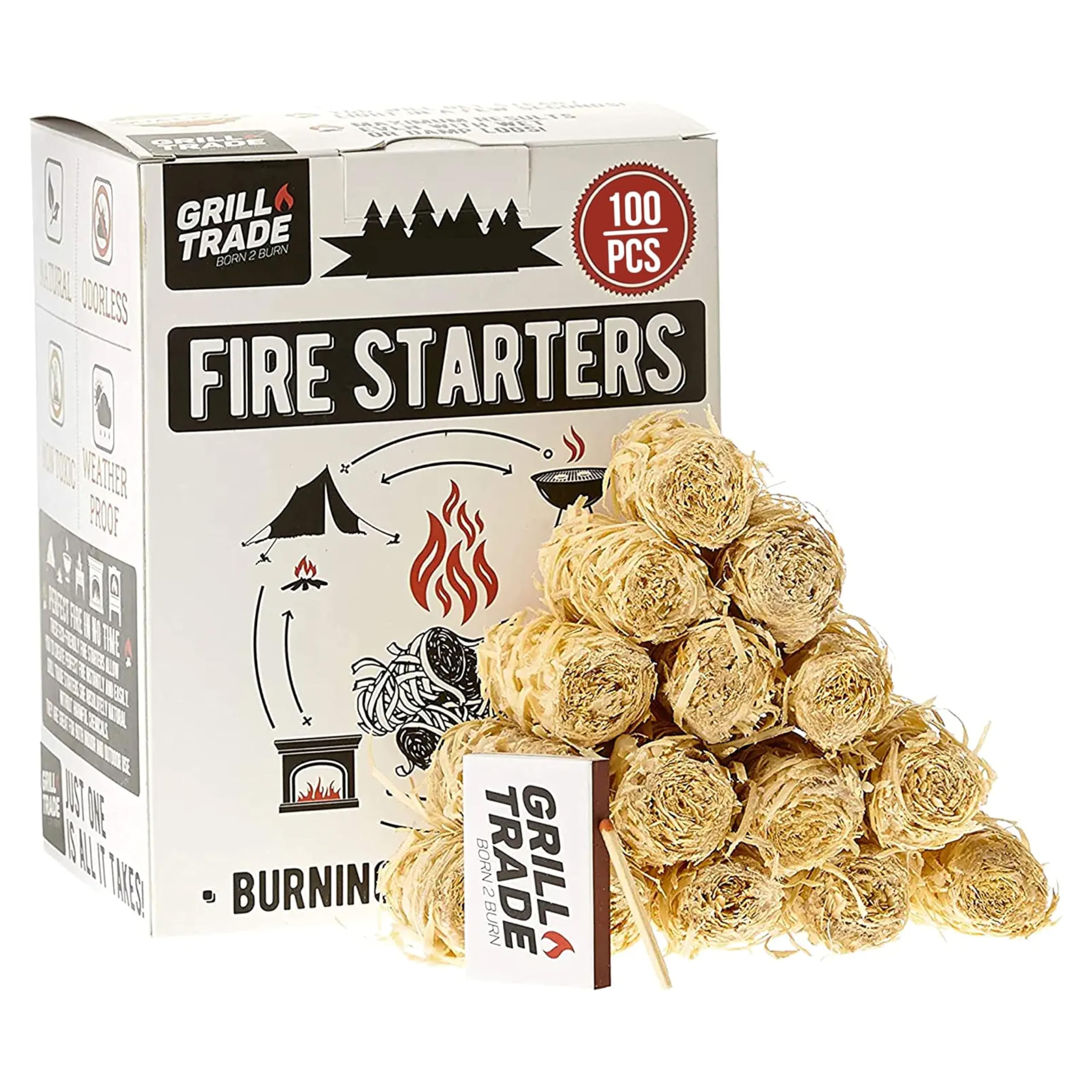 Grill Trade natural pine wax fire starter for clean lighting