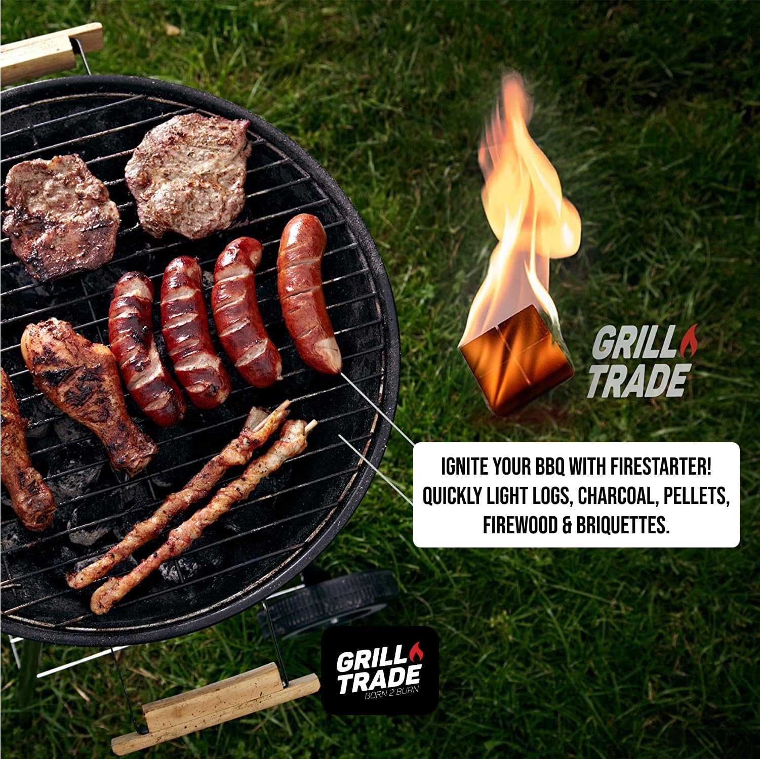 Grill Trade Fire Starter Squares Camping Fire ideal for campfires and outdoors