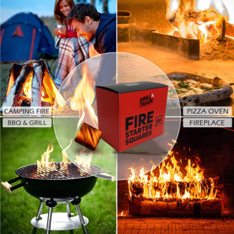 Grill Trade Fire Starters camping-set enables quick ignition during outdoor adventures.