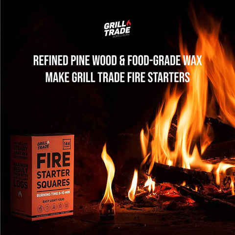 Grill Trade Fire Starter Squares Easy Ignition for fast grilling without lighter fluid