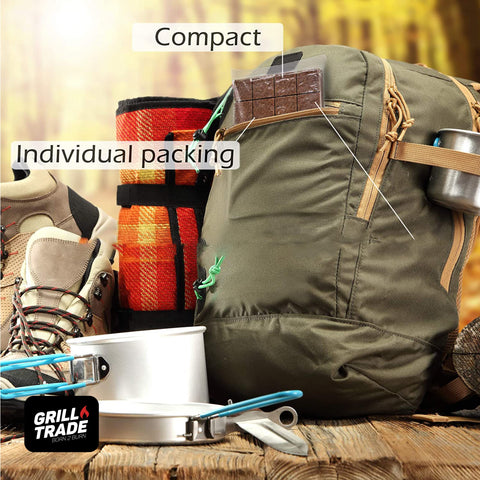 Grill Trade Fire Starters wood-stove scene shows durable cubes for steady indoor warmth.
