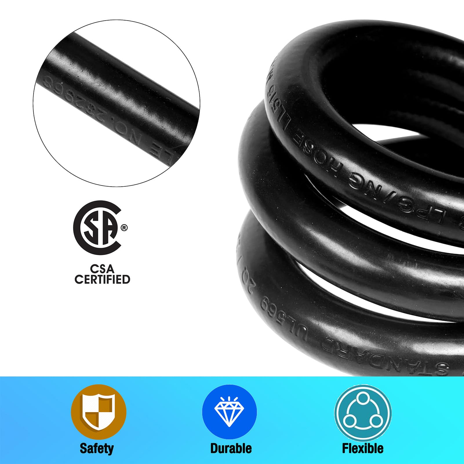 GrillAce CSA-certified regulator delivering safe, controlled propane pressure.