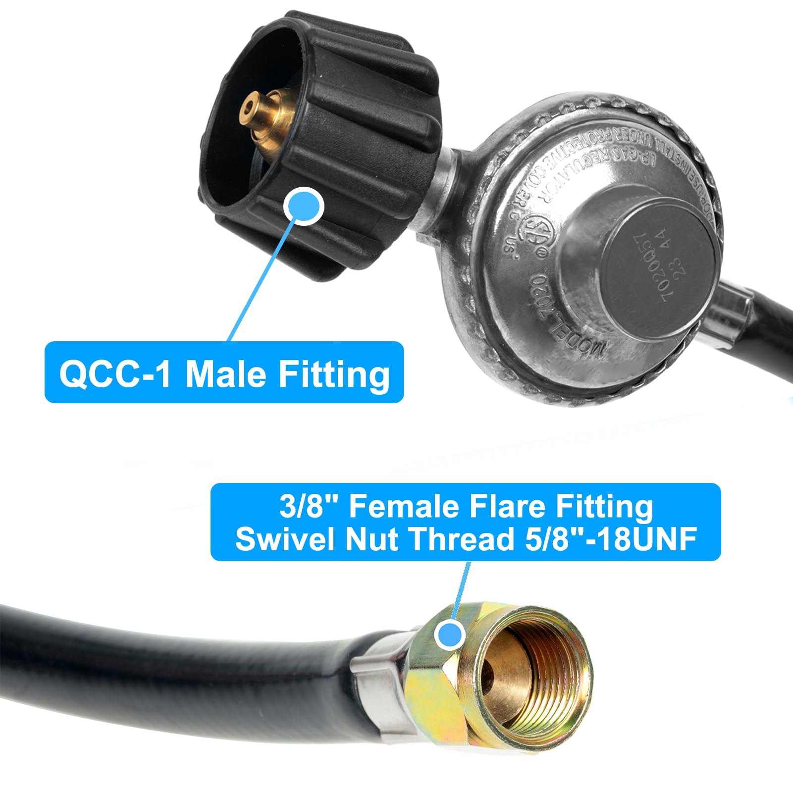 GrillAce 6ft hose enables flexible backyard grilling layouts.