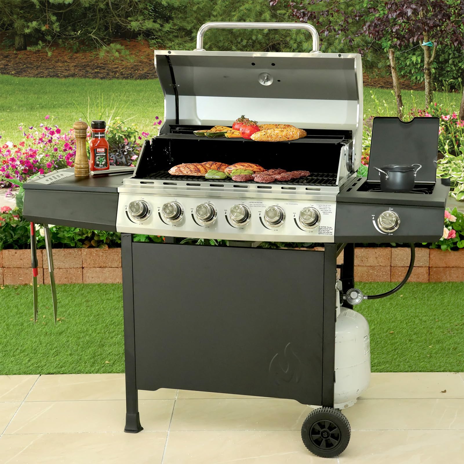 GrillAce weatherproof hose resists rain and outdoor wear.