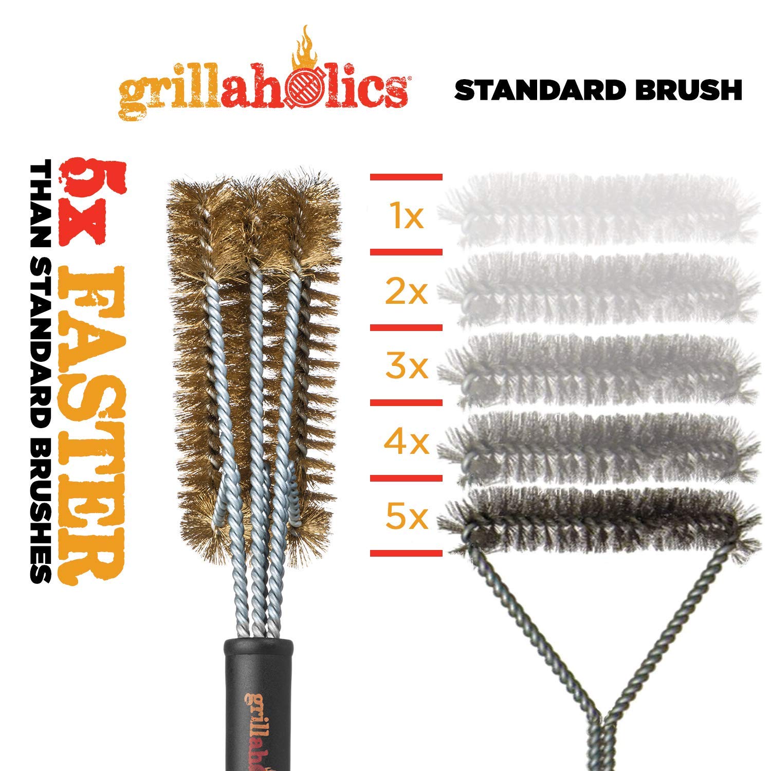 Grillaholics Brass Grill Brush vs traditional brush comparison highlights safety.