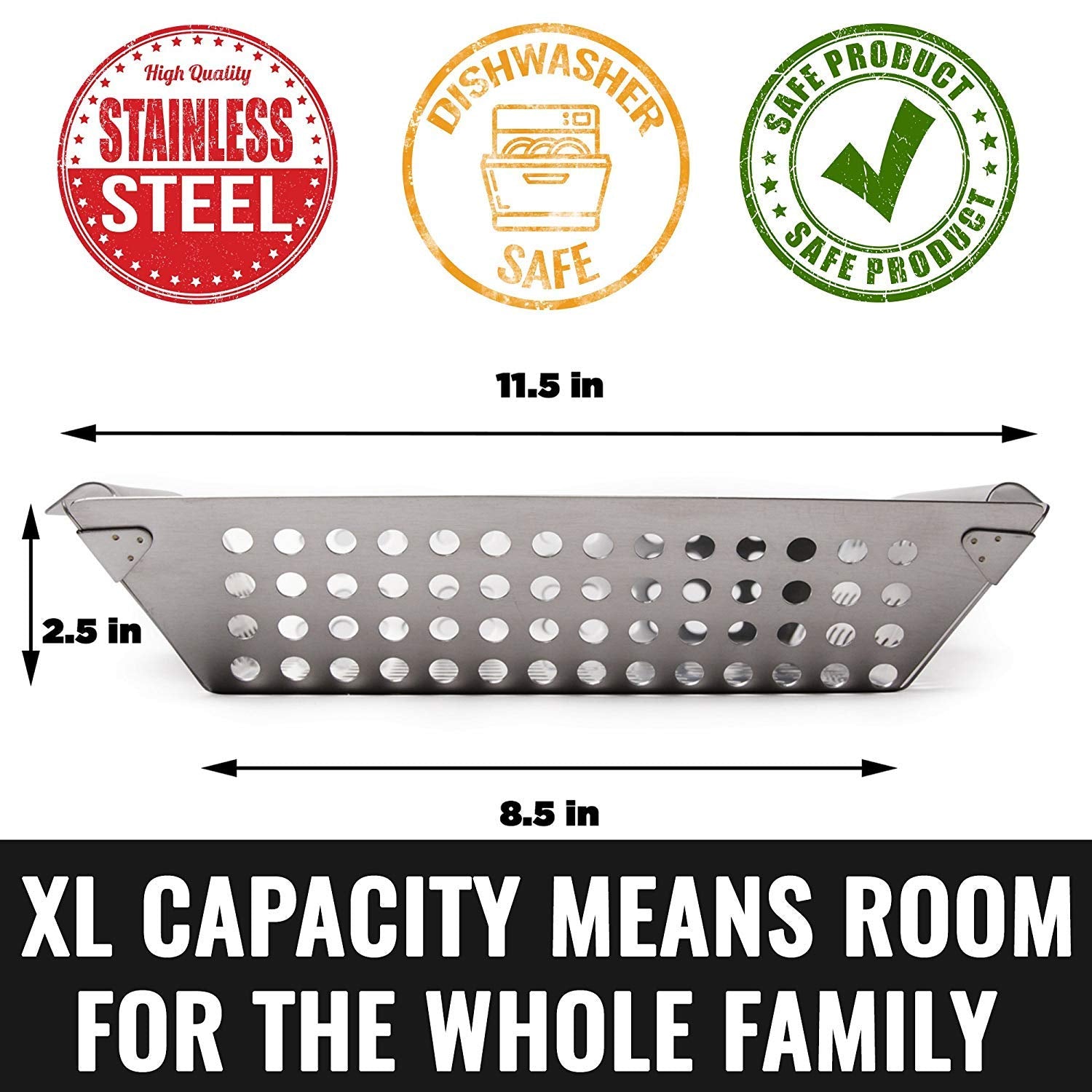 Grillaholics grill basket extra-large surface for family portions
