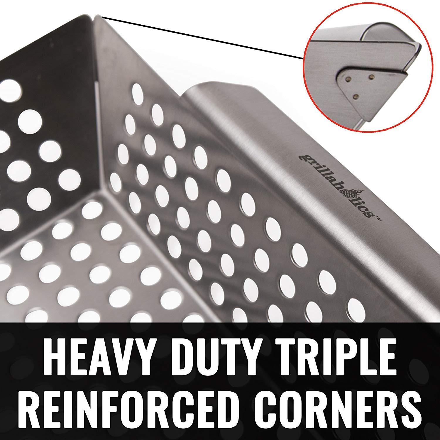 Grillaholics grill basket kebab-friendly design keeps skewers secure