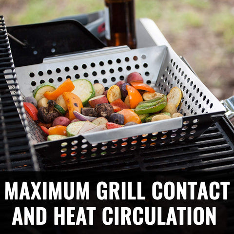 Grillaholics grill basket triple-reinforced corners ensure durability