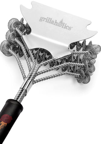 Grillaholics Grill Brush bristle-free design for safer, effective grill cleaning.