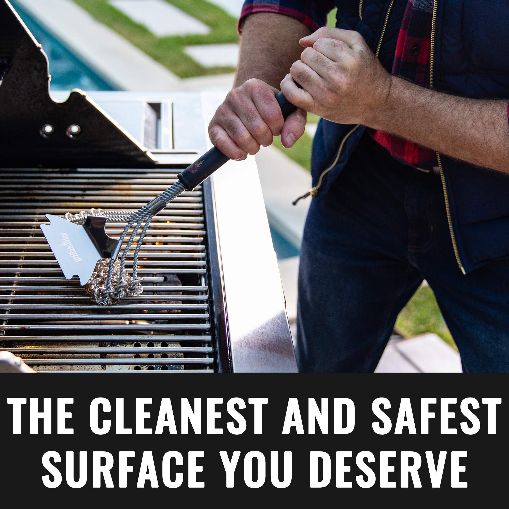 Grillaholics grill brush delivers easy grip and safe surfaces.