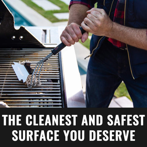 Grillaholics grill brush delivers easy grip and safe surfaces.