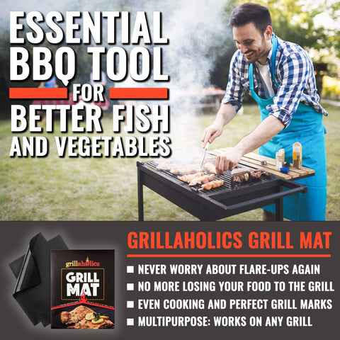 Grillaholics mats keep fish from sticking on the grill for easy release.