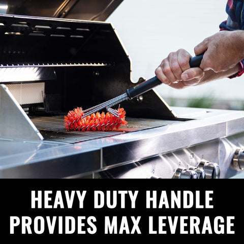 Grillaholics grill brush safely cleans between grates without metal bristles.