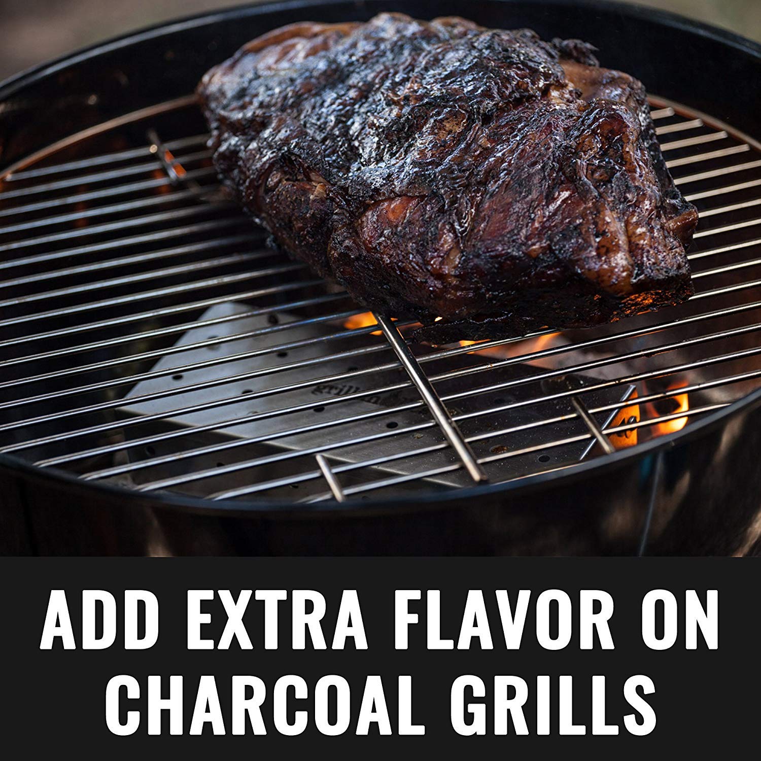Grillaholics smoker box large capacity reduces refills during grilling