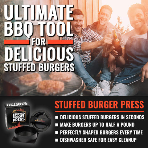 Grillaholics burger patties uniform shape for even cooking.
