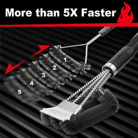 GRILLART 18-inch length keeps fingers away from heat during cleaning
