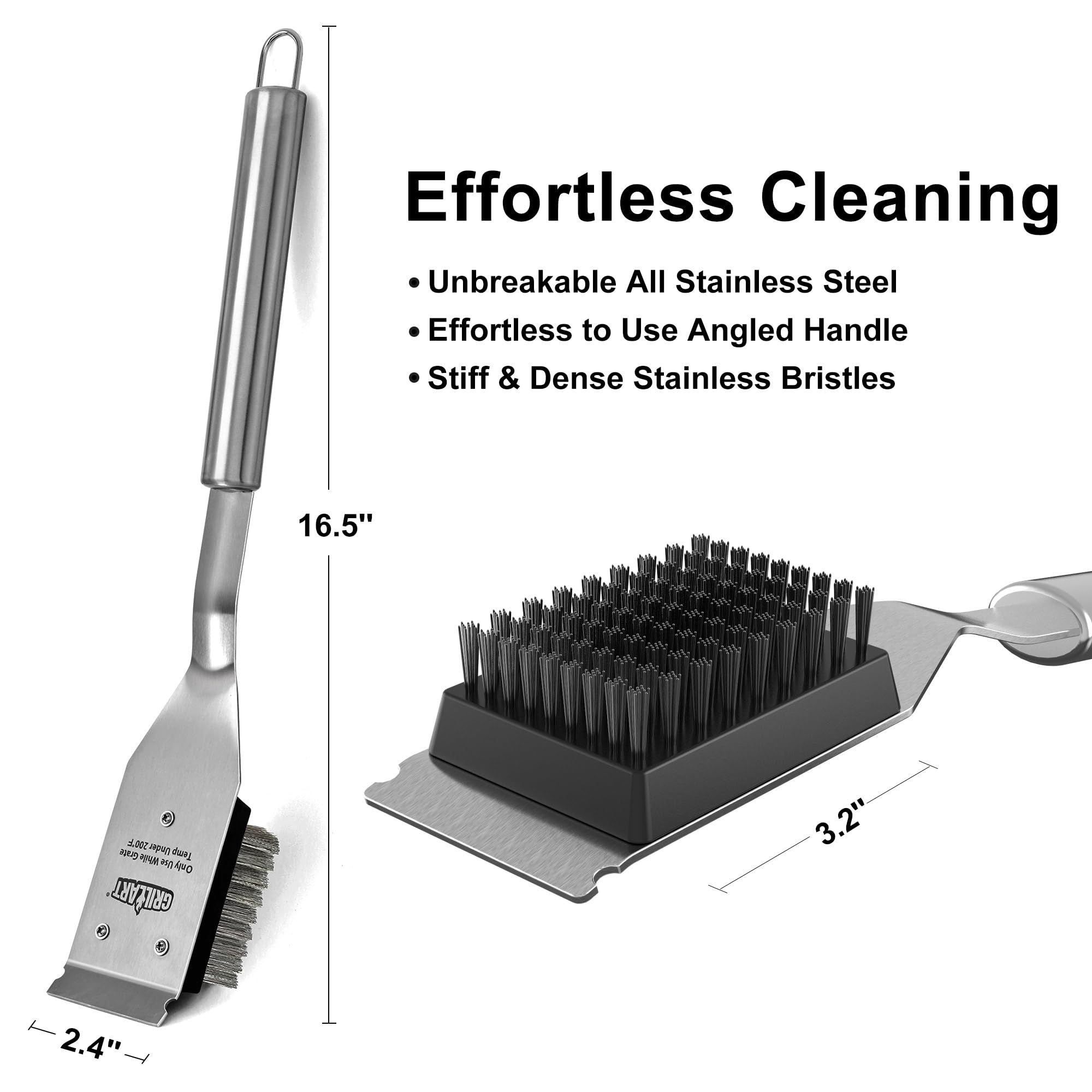GRILLART angled-neck design helps press firmly for even coverage.
