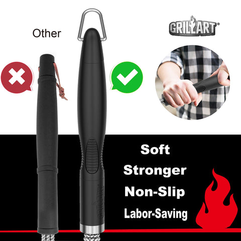 GRILLART brush bristle-dense design for 5x faster clean on grates