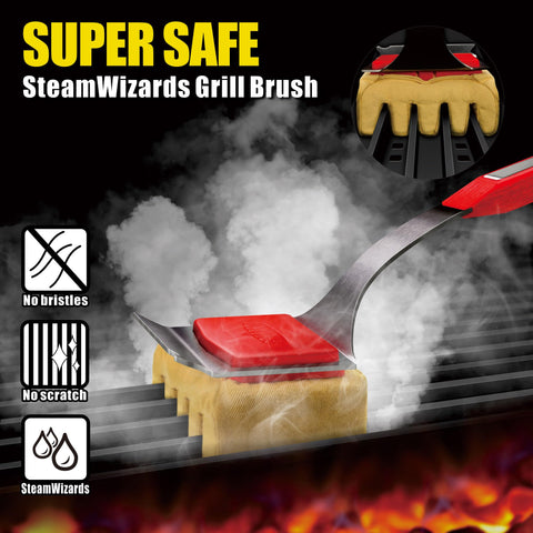 GRILLART bristle-free design enables safe, worry-free grill cleaning