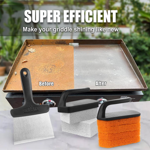 GRILLART cleaning stone and pads suitable for indoor and outdoor use