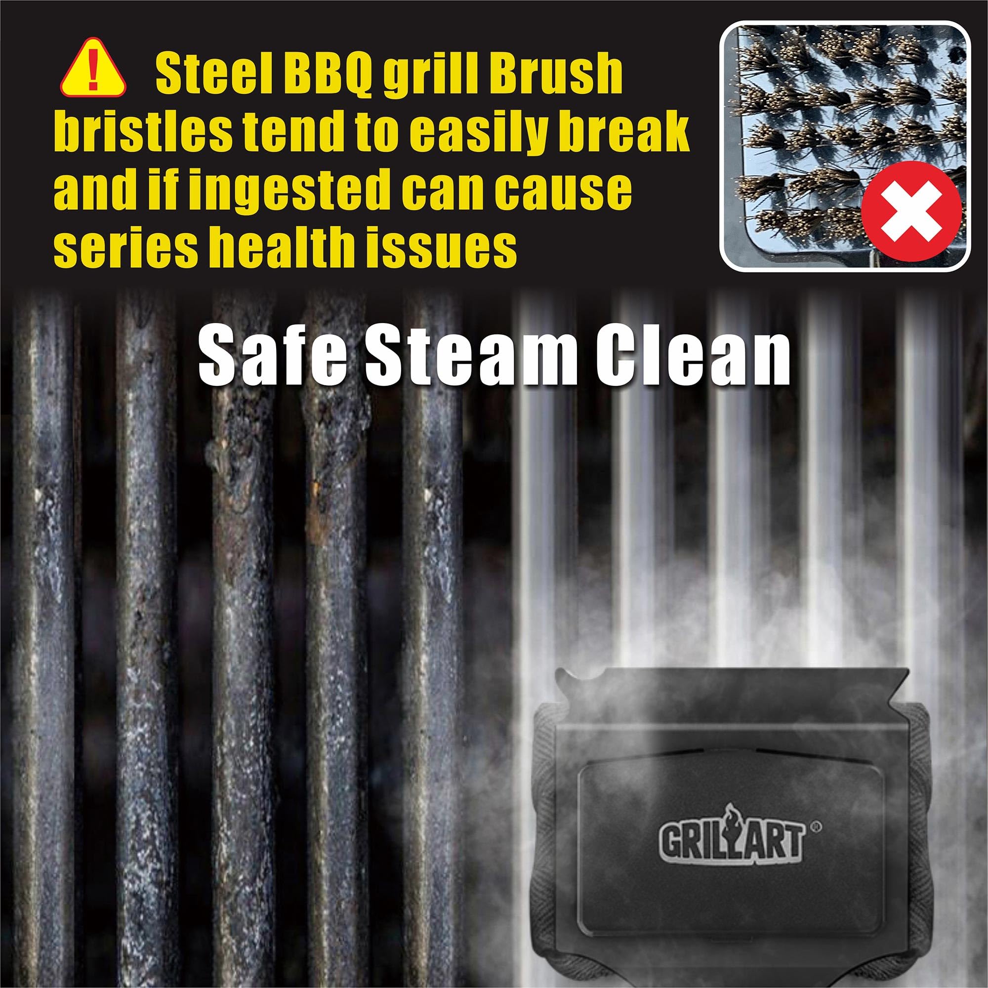GRILLART dishwasher-safe cleaning pad for easy post-use care