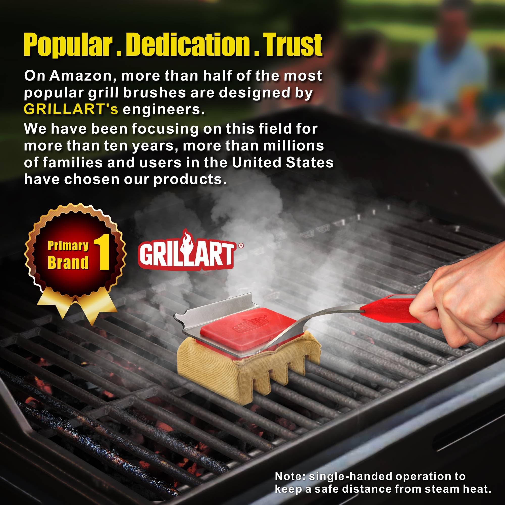 GRILLART dishwasher-safe cleaning pad for quick, hassle-free maintenance