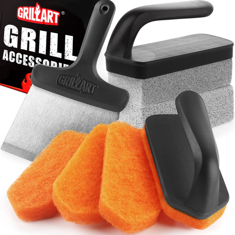 GRILLART griddle cleaning kit with stone for deep cleaning on rusty surfaces