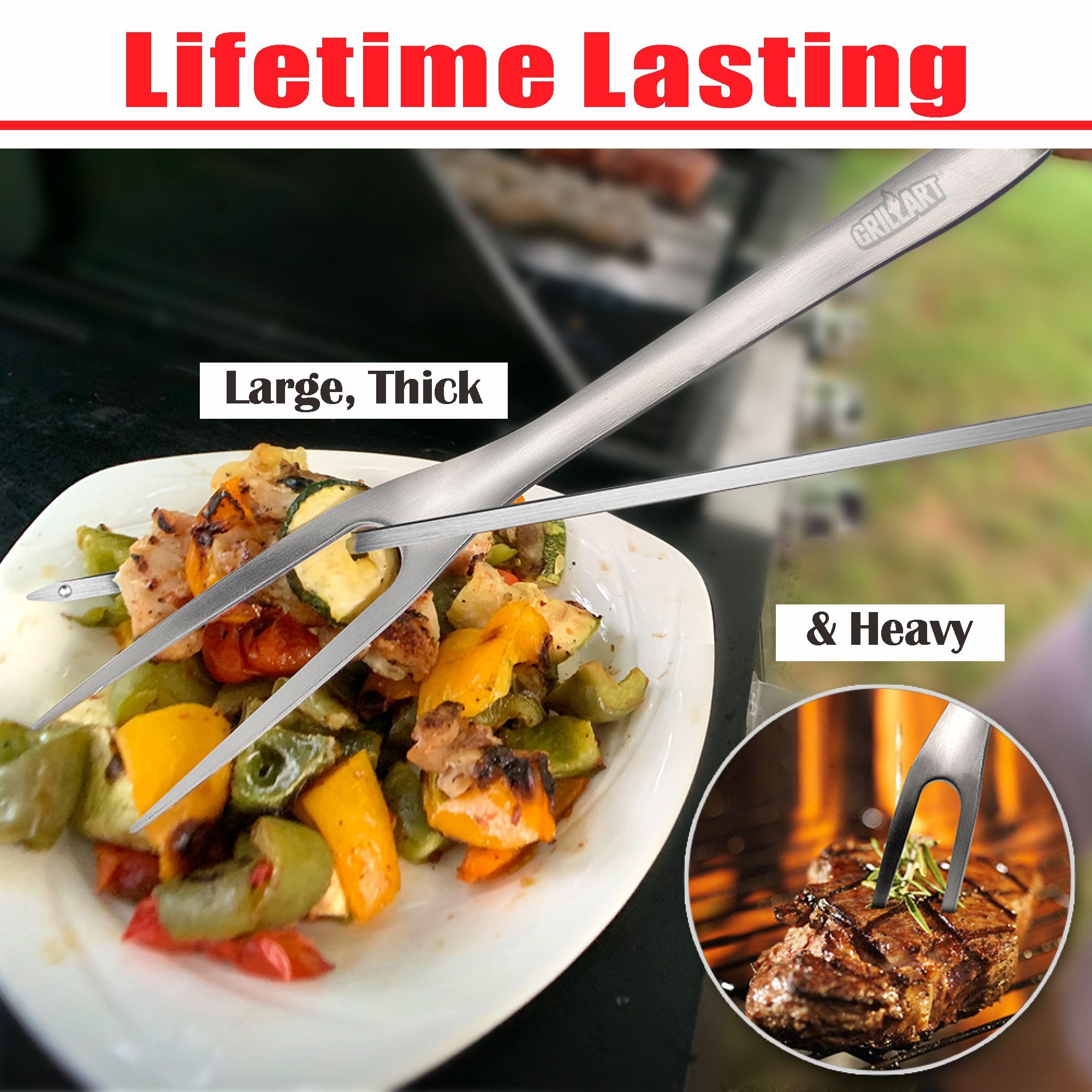 GRILLART hanging ring design for quick storage on any grill