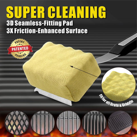 GRILLART heat resistant cleaning head cleans safely on high temperature grills