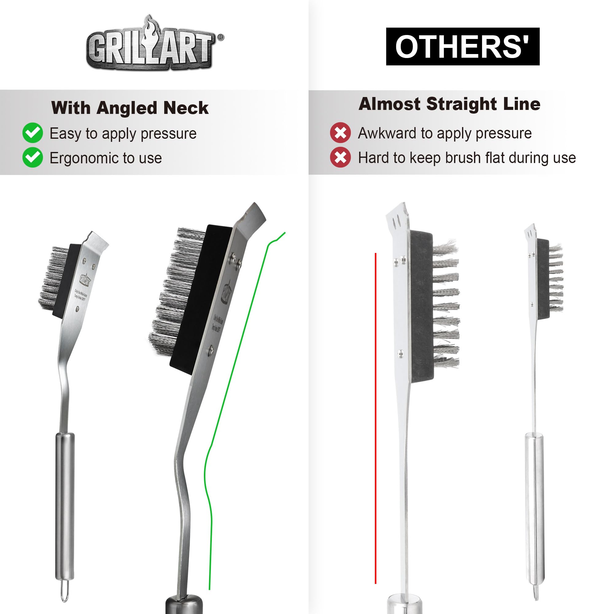 GRILLART replaceable-brush-head extends tool life with simple head swaps.