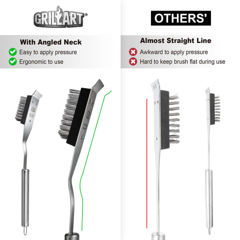 GRILLART replaceable-brush-head extends tool life with simple head swaps.
