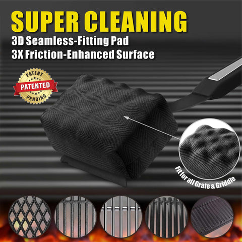 GRILLART replaceable cleaning pad head fits many grill handles