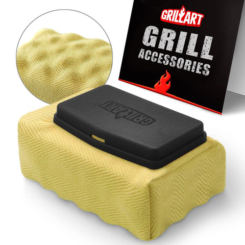 GRILLART replaceable cleaning pad enabling easy head swaps for durable grill care