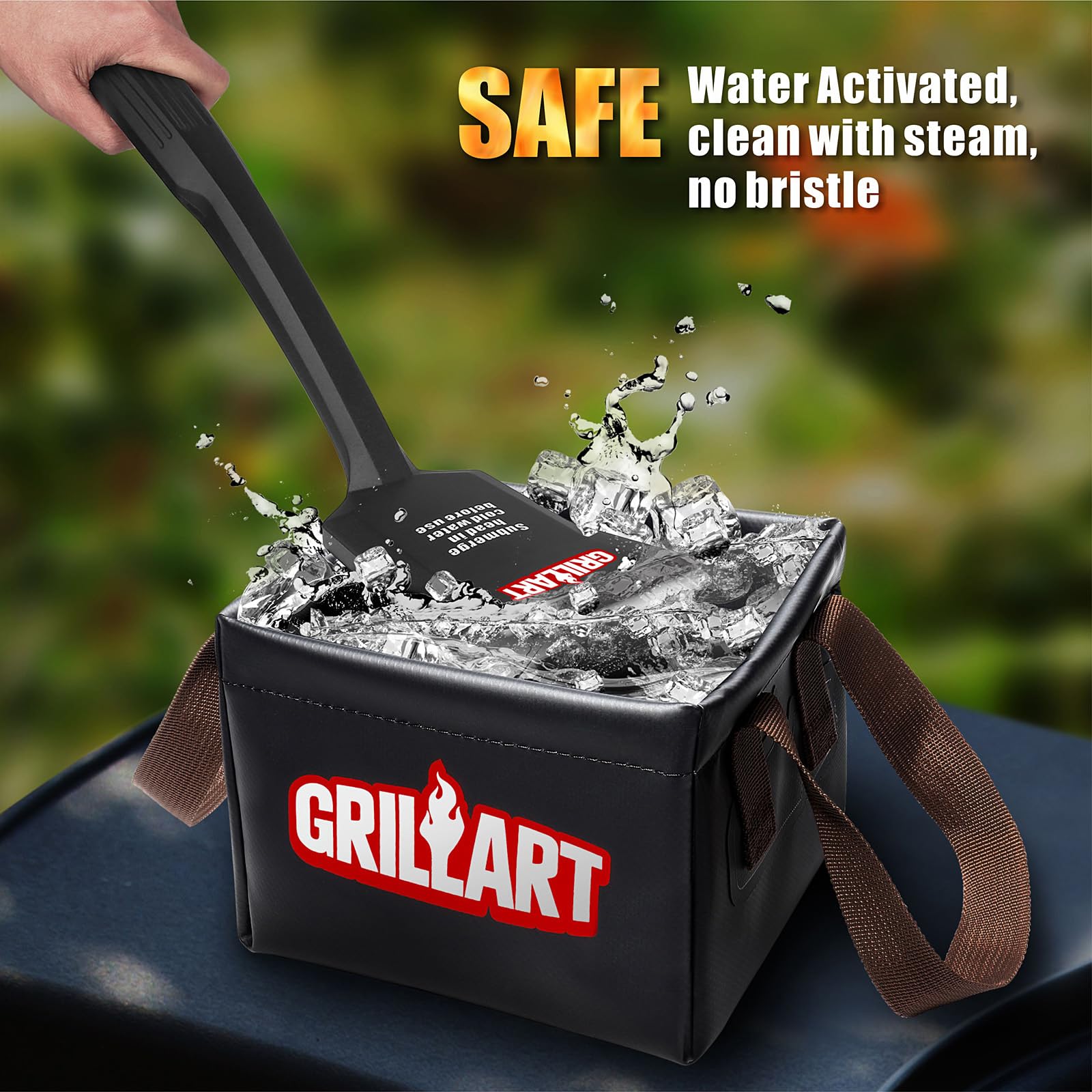 GRILLART replacement StelFyber pad ready for quick swaps after cleaning.