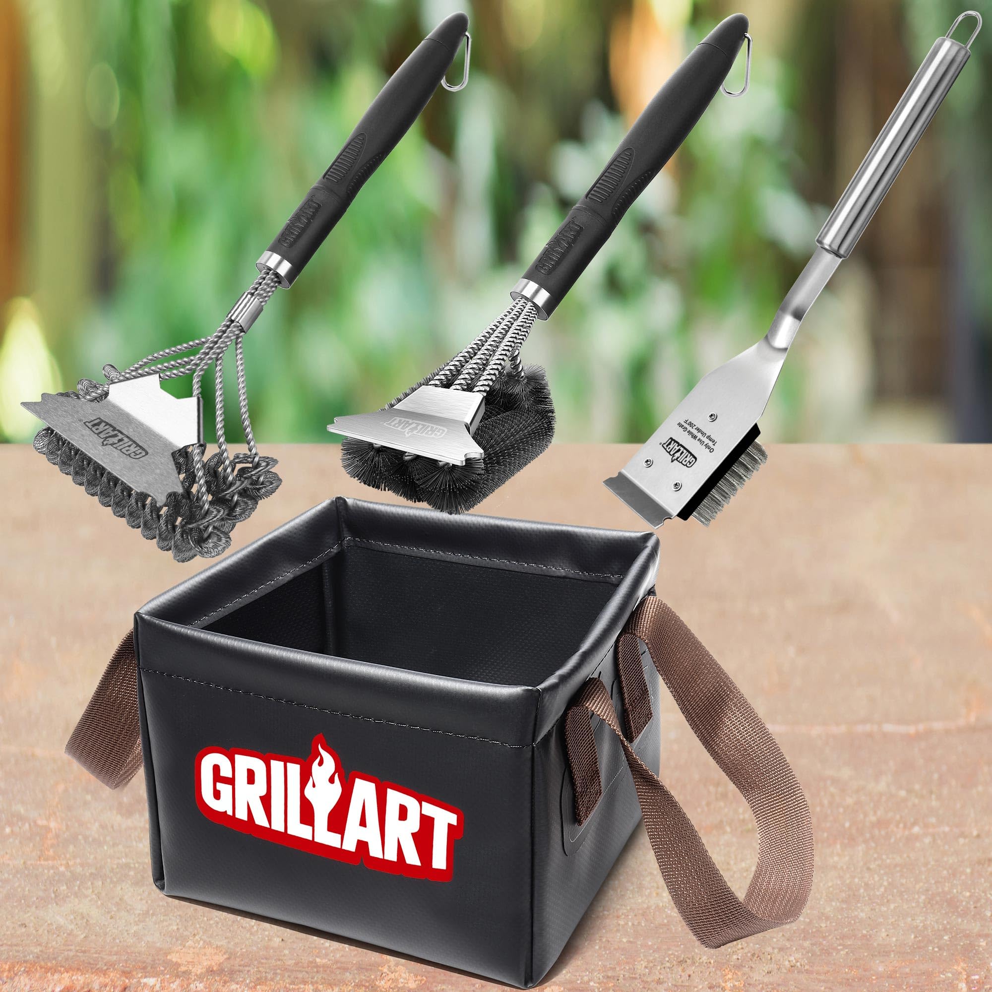 GRILLART soak basin dry storage setup for organized cleanup