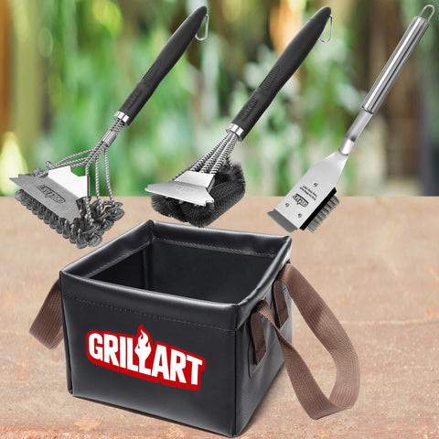 GRILLART soak basin dry storage setup for organized cleanup