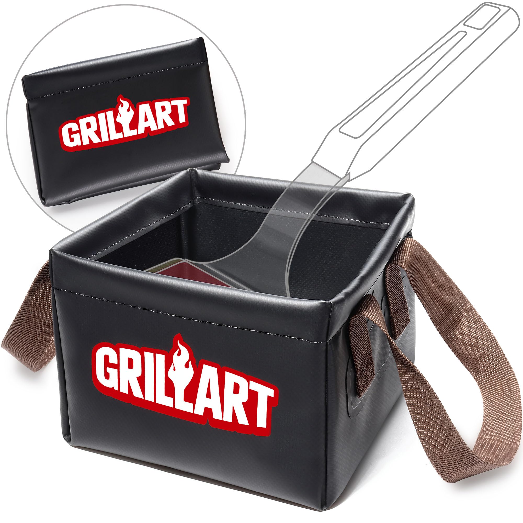 GRILLART soak basin main view showing bristle-free steam cleaning companion