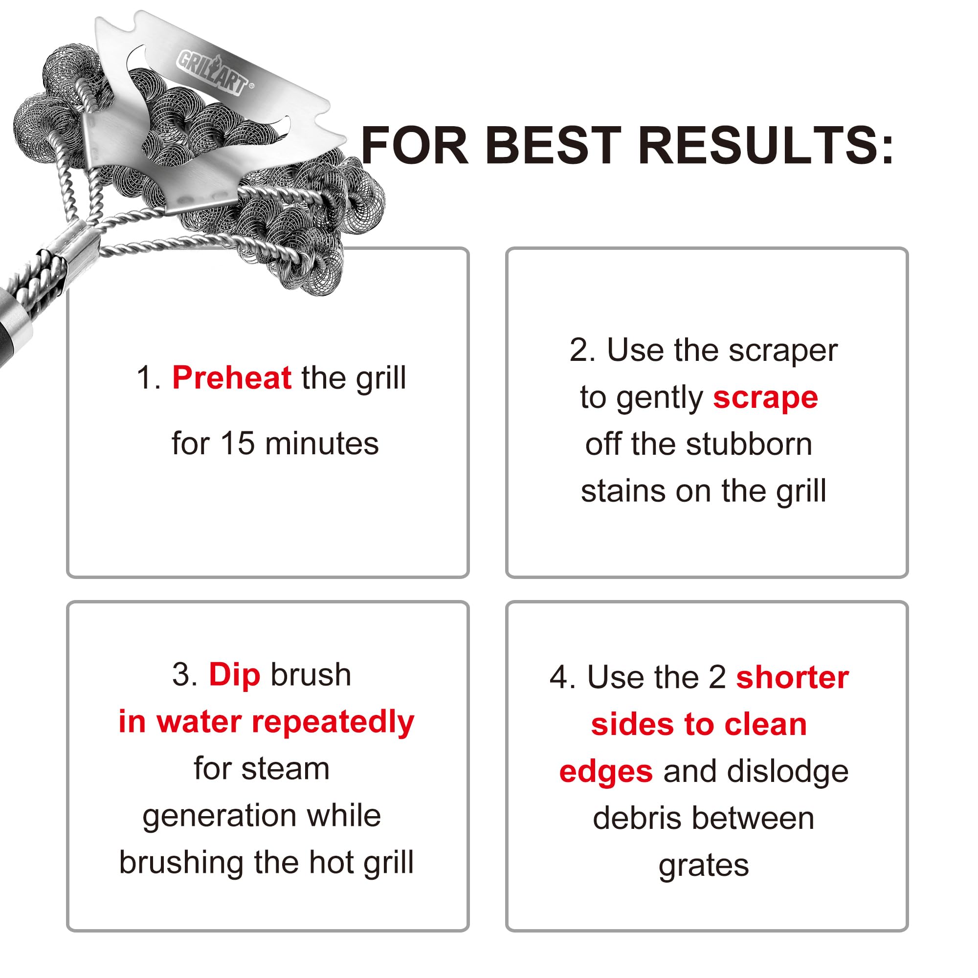 GRILLART stainless steel construction resists rust on all grills.
