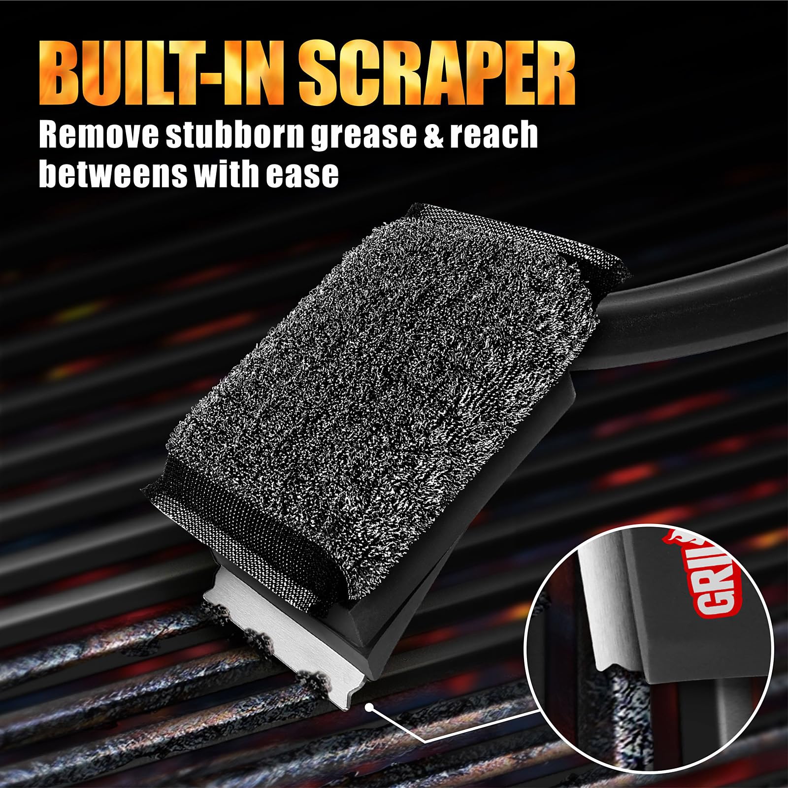 GRILLART SteamWizards being used on grill grates for easy cleaning.