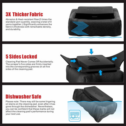 GRILLART stelfyber cleaning pad head withstands heat for hot grill use